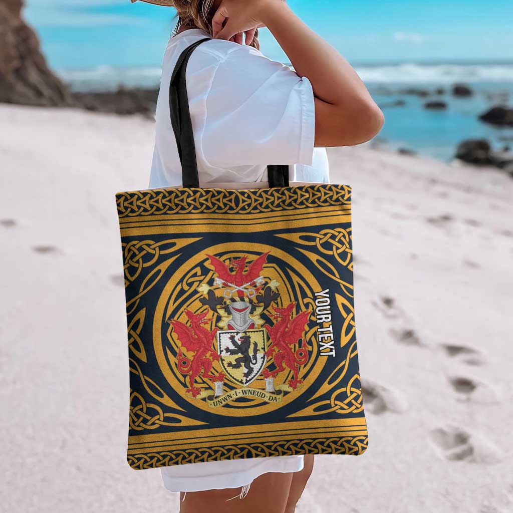 Personalized Denbighshire Wales Tote Bag Coat Of Arms Celtic Style - Wonder Print Shop