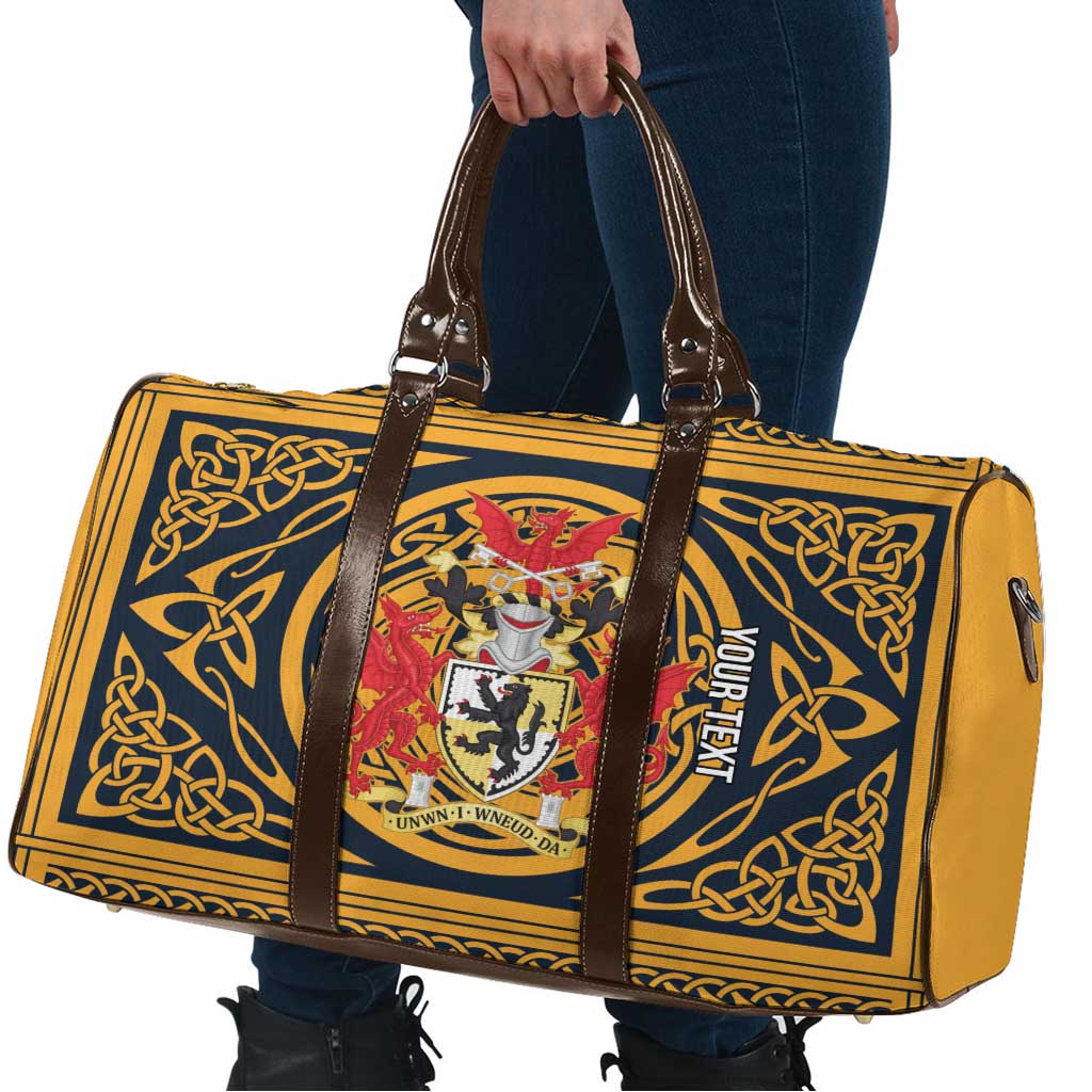Personalized Denbighshire Wales Travel Bag Coat Of Arms Celtic Style - Wonder Print Shop