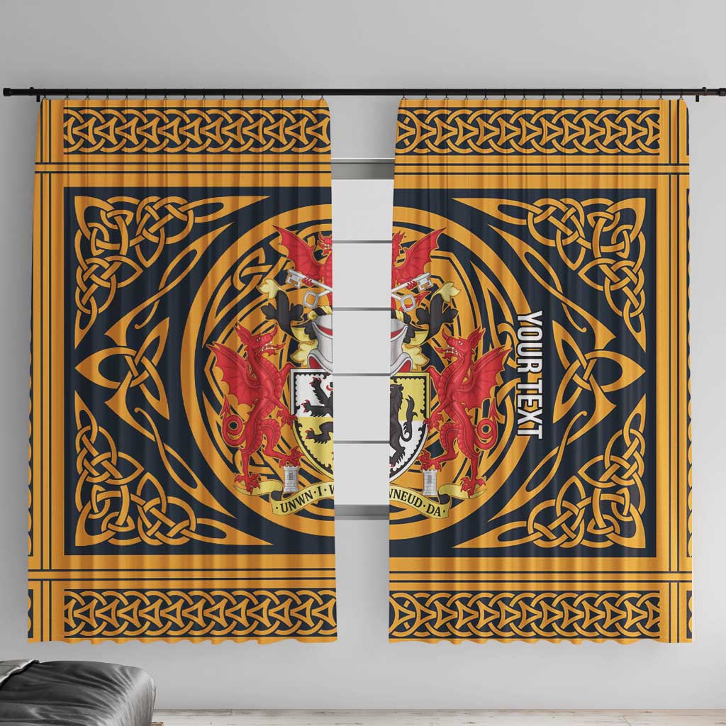 Personalized Denbighshire Wales Window Curtain Coat Of Arms Celtic Style - Wonder Print Shop
