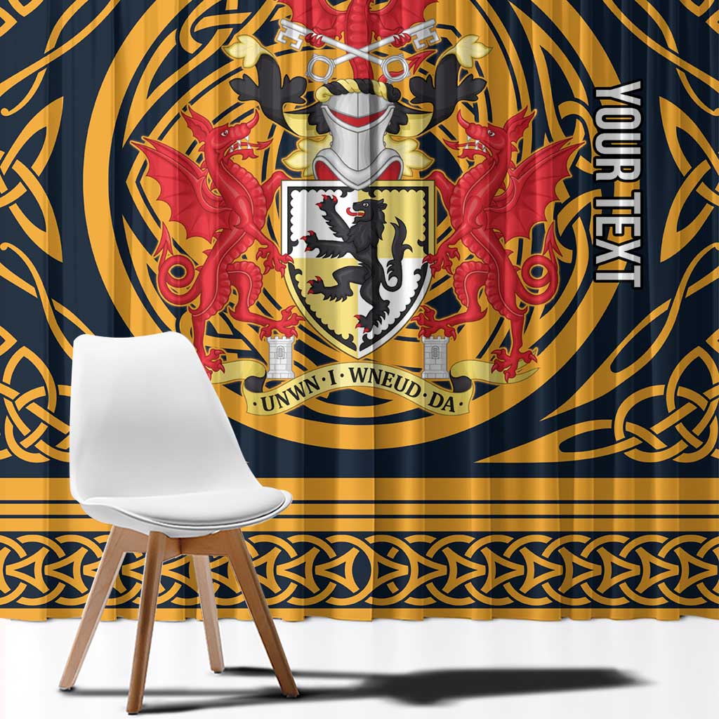 Personalized Denbighshire Wales Window Curtain Coat Of Arms Celtic Style - Wonder Print Shop