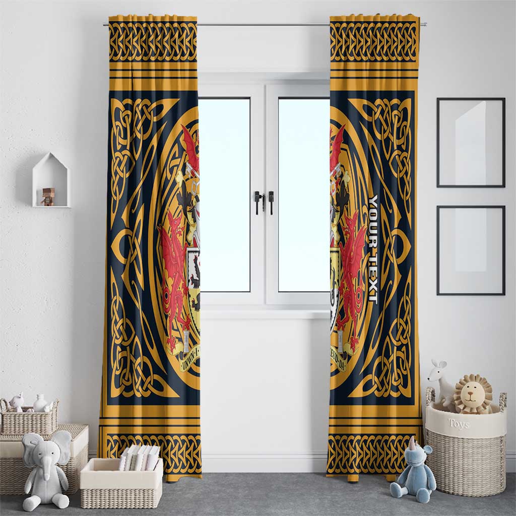 Personalized Denbighshire Wales Window Curtain Coat Of Arms Celtic Style - Wonder Print Shop