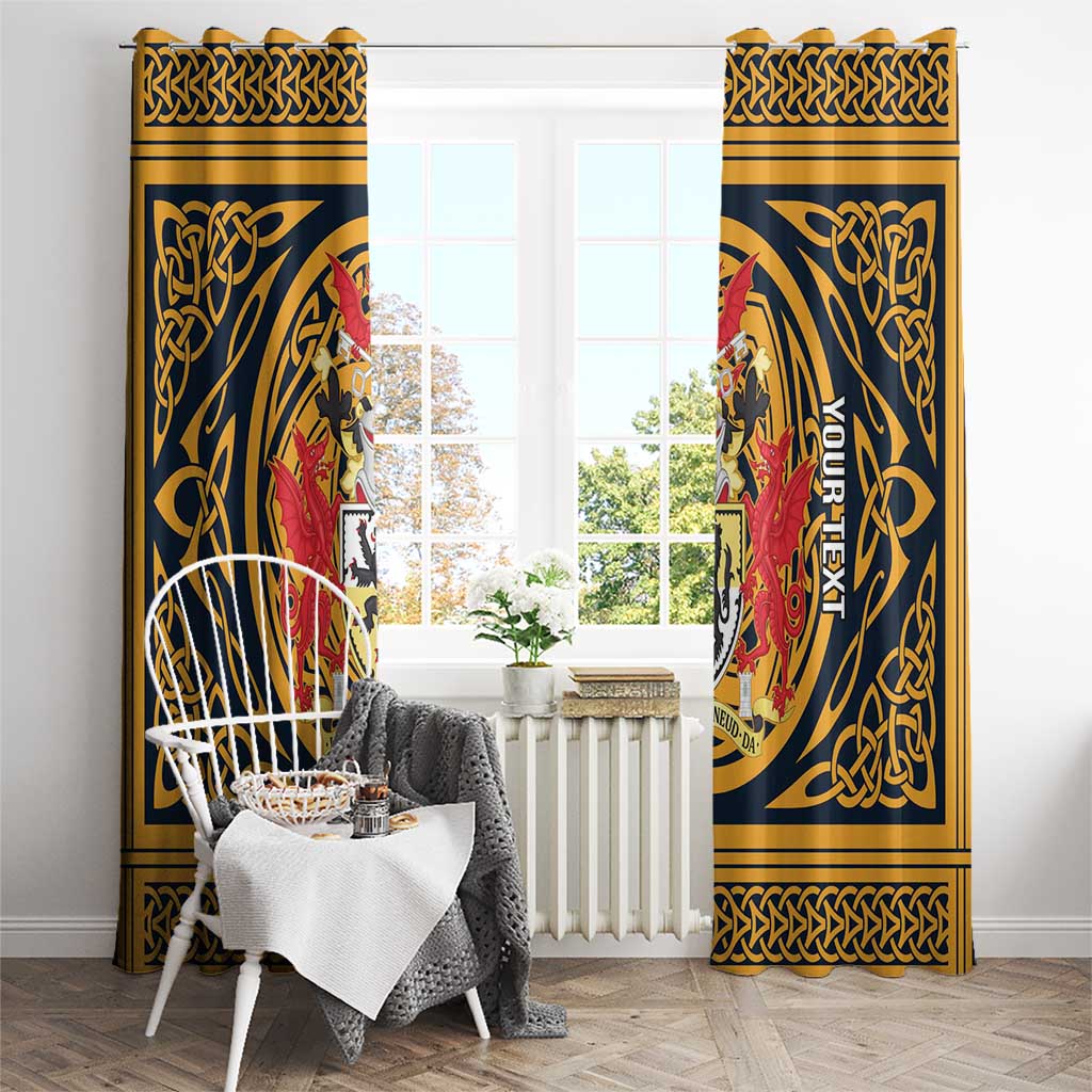 Personalized Denbighshire Wales Window Curtain Coat Of Arms Celtic Style - Wonder Print Shop
