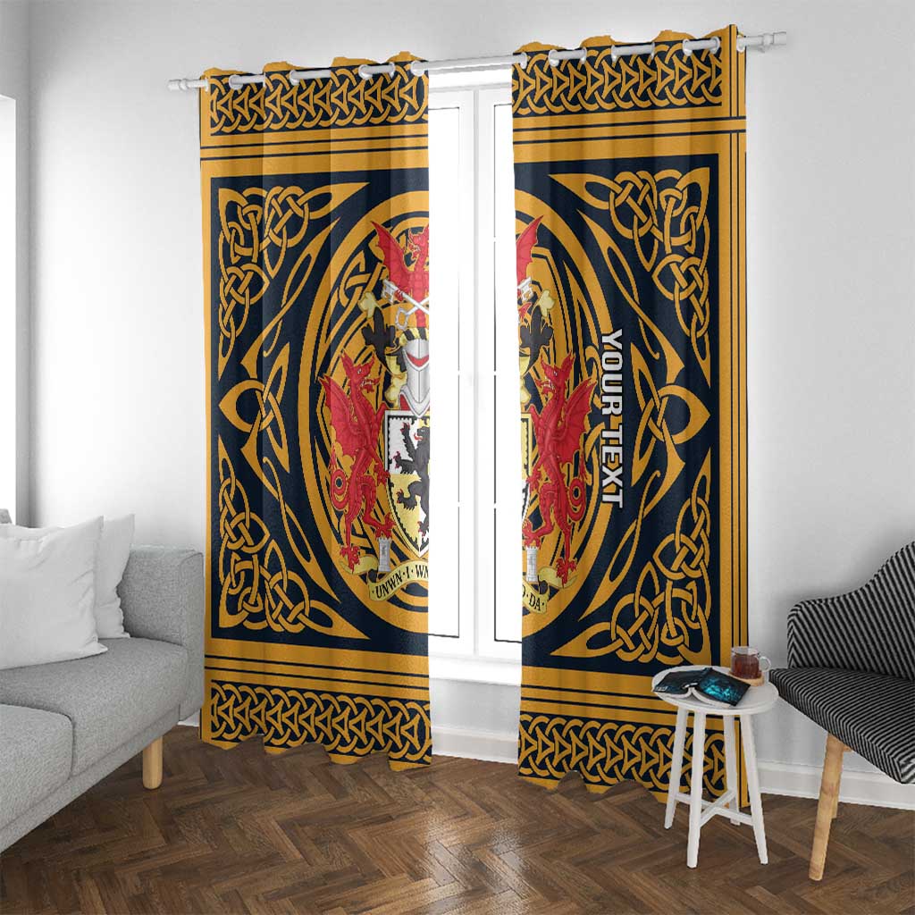 Personalized Denbighshire Wales Window Curtain Coat Of Arms Celtic Style - Wonder Print Shop