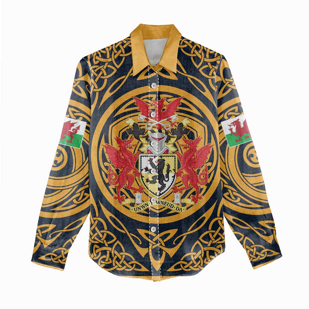 Personalized Denbighshire Wales Women Casual Shirt Coat Of Arms Celtic Style - Wonder Print Shop