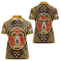 Personalized Denbighshire Wales Women Polo Shirt Coat Of Arms Celtic Style - Wonder Print Shop