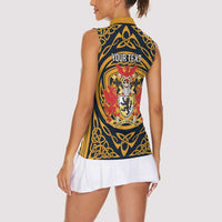 Personalized Denbighshire Wales Women Sleeveless Polo Shirt Coat Of Arms Celtic Style - Wonder Print Shop