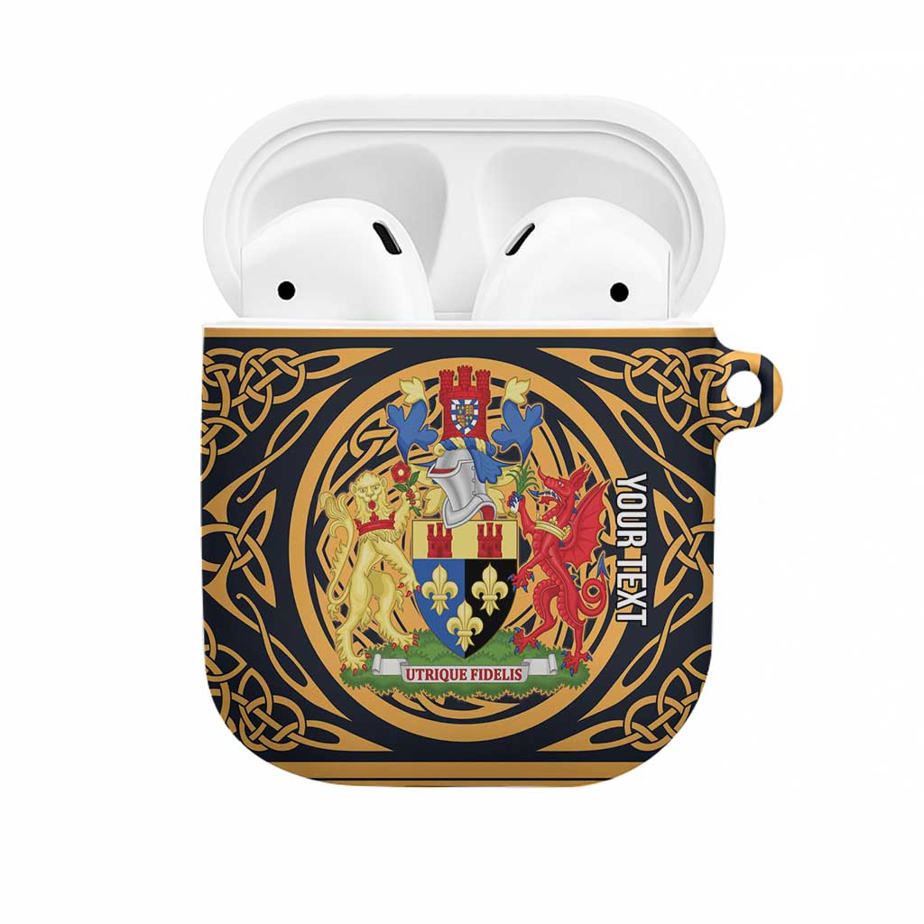 Personalized Monmouthshire Wales AirPods Case Coat Of Arms Celtic Style - Wonder Print Shop