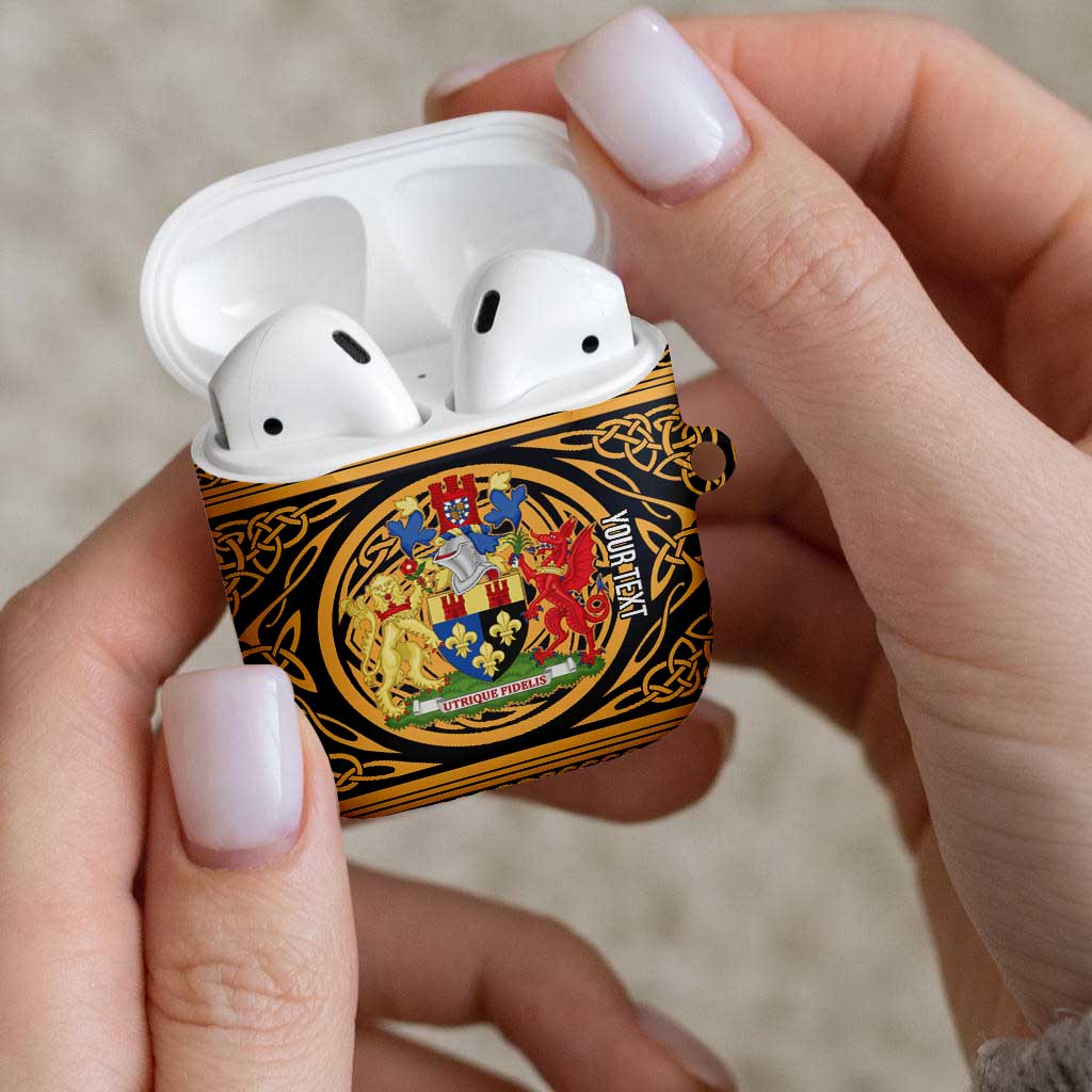 Personalized Monmouthshire Wales AirPods Case Coat Of Arms Celtic Style - Wonder Print Shop