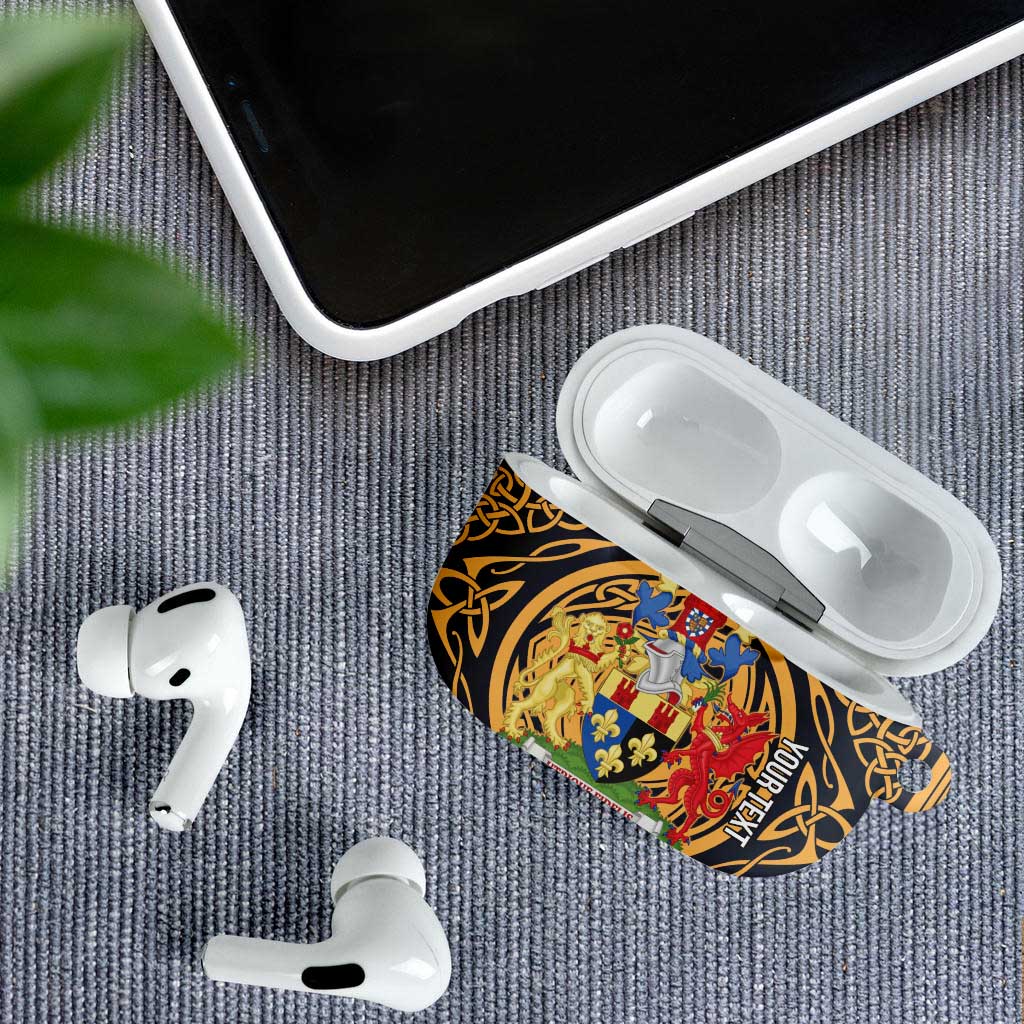 Personalized Monmouthshire Wales AirPods Case Coat Of Arms Celtic Style - Wonder Print Shop