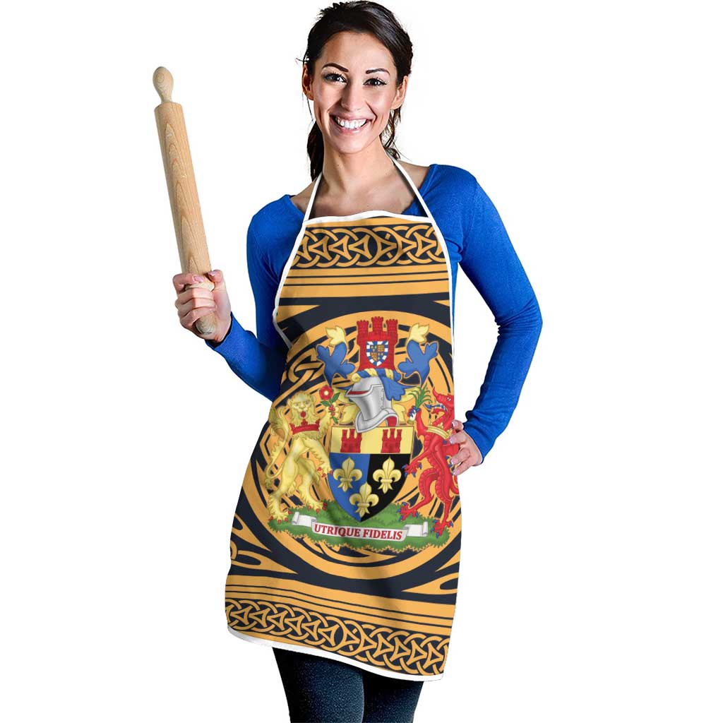 Personalized Monmouthshire Wales Apron Coat Of Arms Celtic Style - Wonder Print Shop