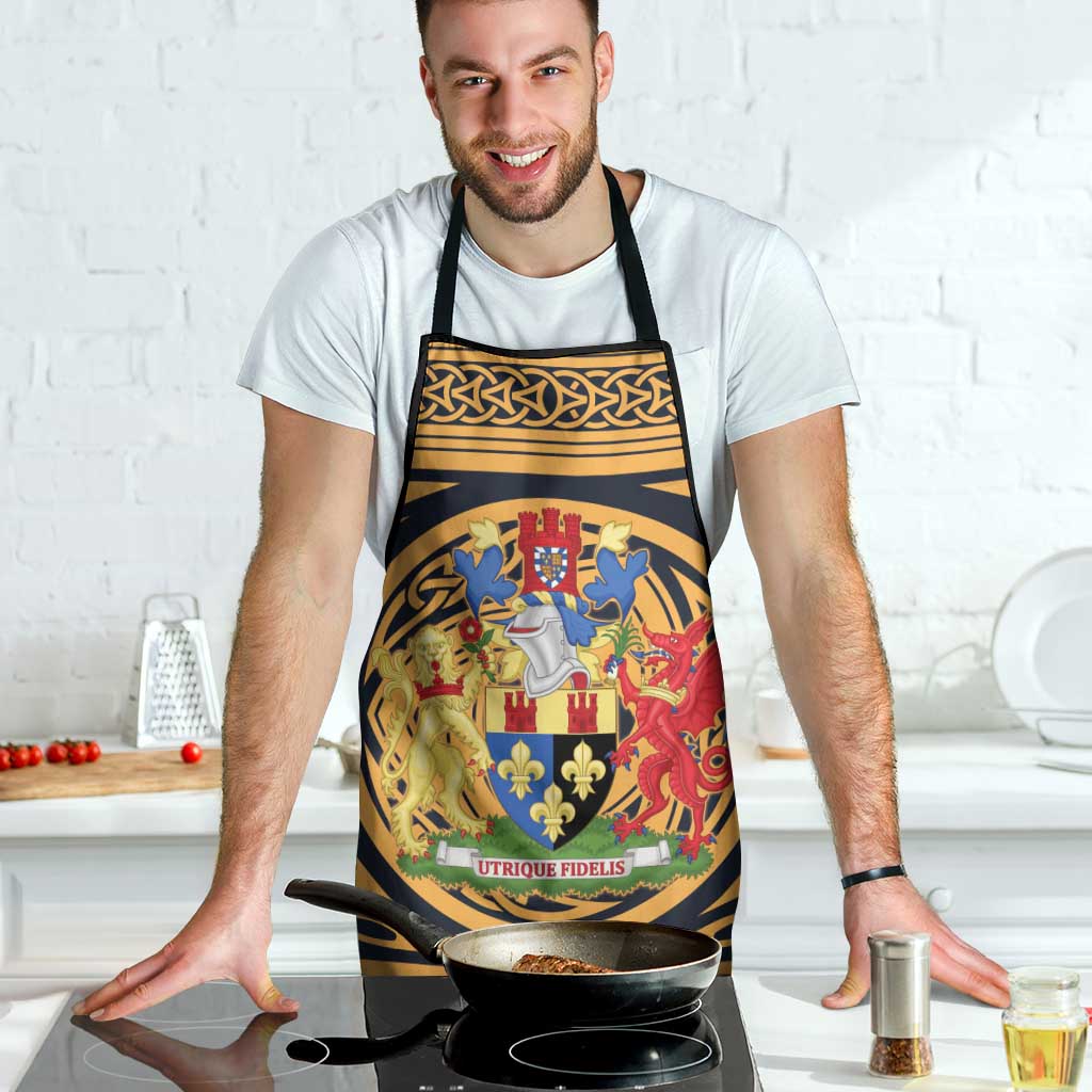 Personalized Monmouthshire Wales Apron Coat Of Arms Celtic Style - Wonder Print Shop