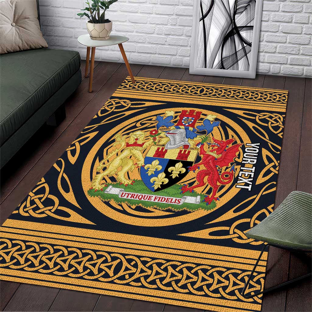 Personalized Monmouthshire Wales Area Rug Coat Of Arms Celtic Style - Wonder Print Shop