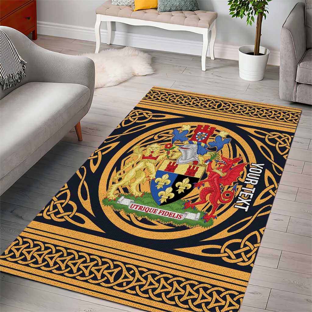 Personalized Monmouthshire Wales Area Rug Coat Of Arms Celtic Style - Wonder Print Shop