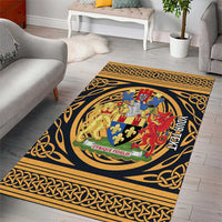 Personalized Monmouthshire Wales Area Rug Coat Of Arms Celtic Style - Wonder Print Shop