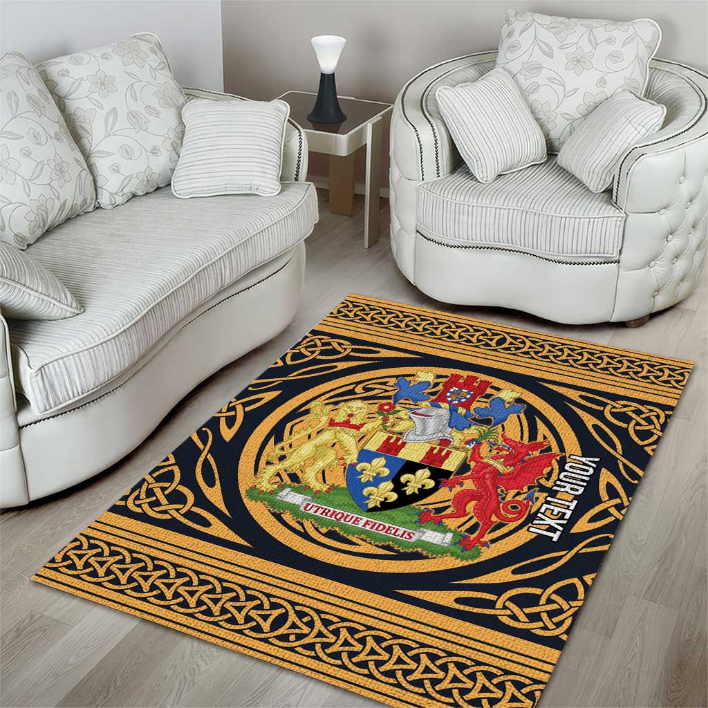 Personalized Monmouthshire Wales Area Rug Coat Of Arms Celtic Style - Wonder Print Shop
