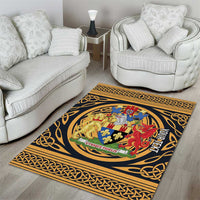 Personalized Monmouthshire Wales Area Rug Coat Of Arms Celtic Style - Wonder Print Shop