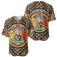Personalized Monmouthshire Wales Baseball Jersey Coat Of Arms Celtic Style - Wonder Print Shop