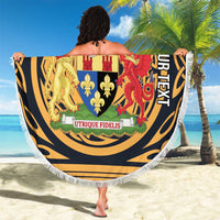 Personalized Monmouthshire Wales Beach Blanket Coat Of Arms Celtic Style - Wonder Print Shop