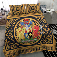 Personalized Monmouthshire Wales Bedding Set Coat Of Arms Celtic Style - Wonder Print Shop