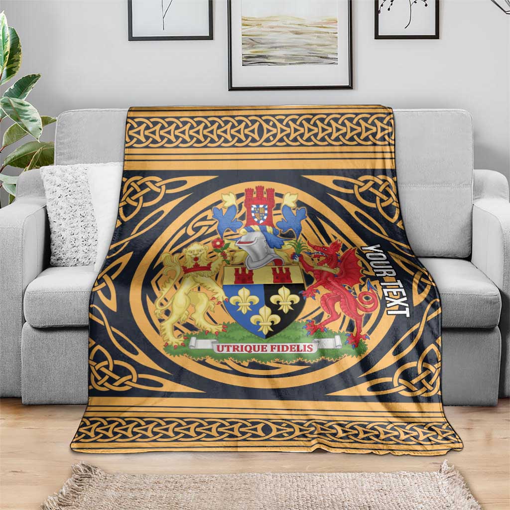 Personalized Monmouthshire Wales Blanket Coat Of Arms Celtic Style - Wonder Print Shop