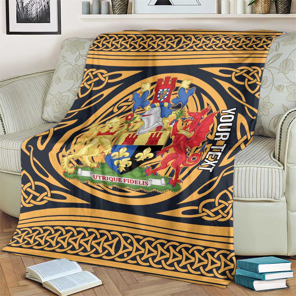 Personalized Monmouthshire Wales Blanket Coat Of Arms Celtic Style - Wonder Print Shop