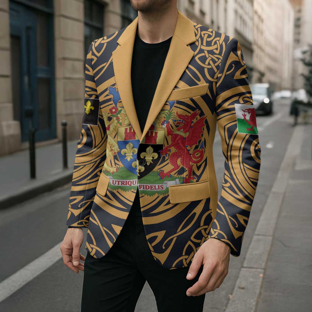 Personalized Monmouthshire Wales Blazer Coat Of Arms Celtic Style - Wonder Print Shop