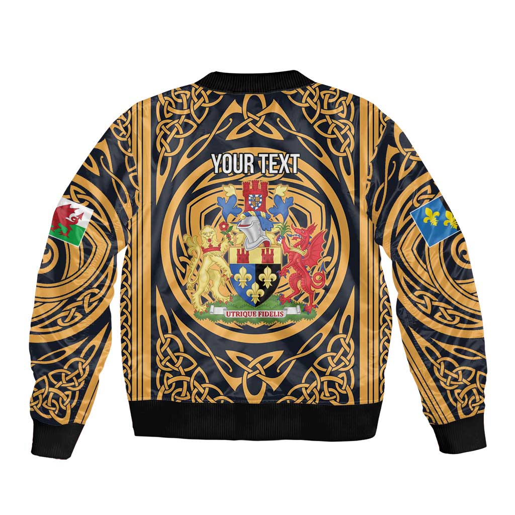 Personalized Monmouthshire Wales Bomber Jacket Coat Of Arms Celtic Style - Wonder Print Shop