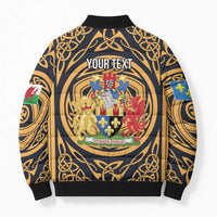 Personalized Monmouthshire Wales Bomber Puffer Jacket Coat Of Arms Celtic Style - Wonder Print Shop
