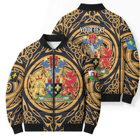 Personalized Monmouthshire Wales Bomber Puffer Jacket Coat Of Arms Celtic Style - Wonder Print Shop