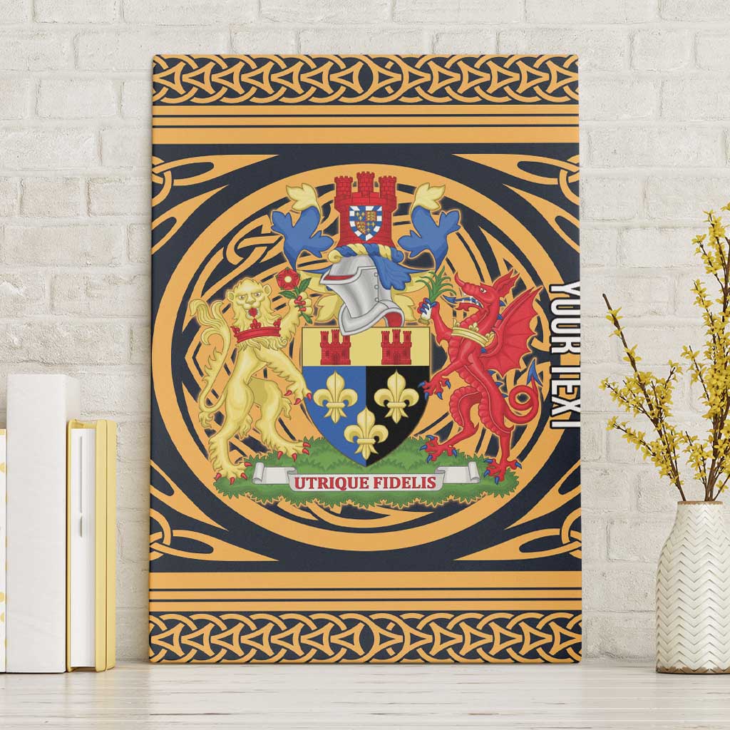 Personalized Monmouthshire Wales Canvas Wall Art Coat Of Arms Celtic Style - Wonder Print Shop