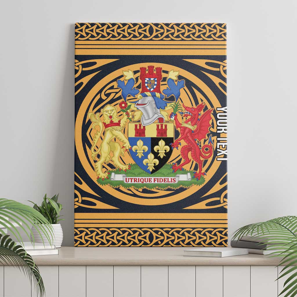 Personalized Monmouthshire Wales Canvas Wall Art Coat Of Arms Celtic Style - Wonder Print Shop