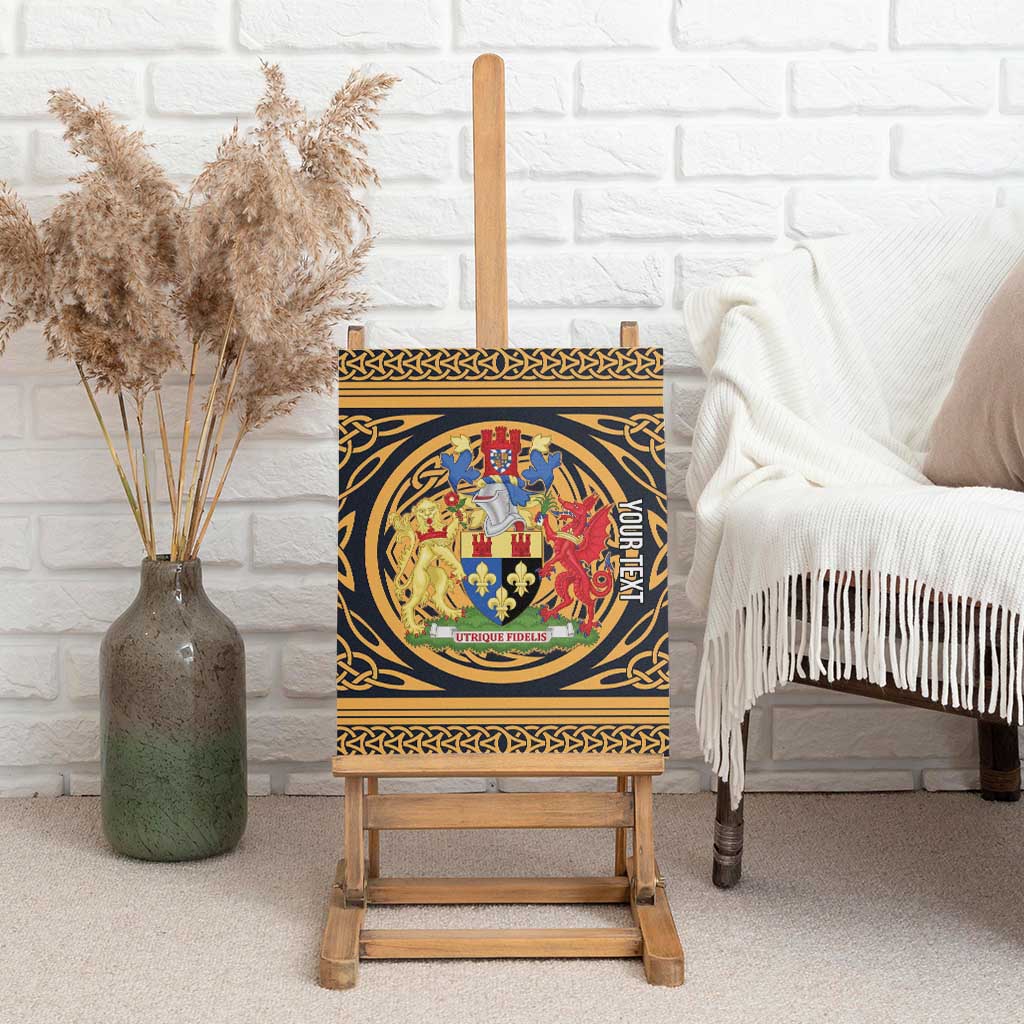 Personalized Monmouthshire Wales Canvas Wall Art Coat Of Arms Celtic Style - Wonder Print Shop