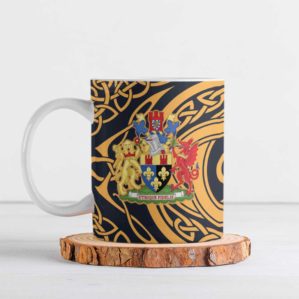 Personalized Monmouthshire Wales Ceramic Mug Coat Of Arms Celtic Style - Wonder Print Shop