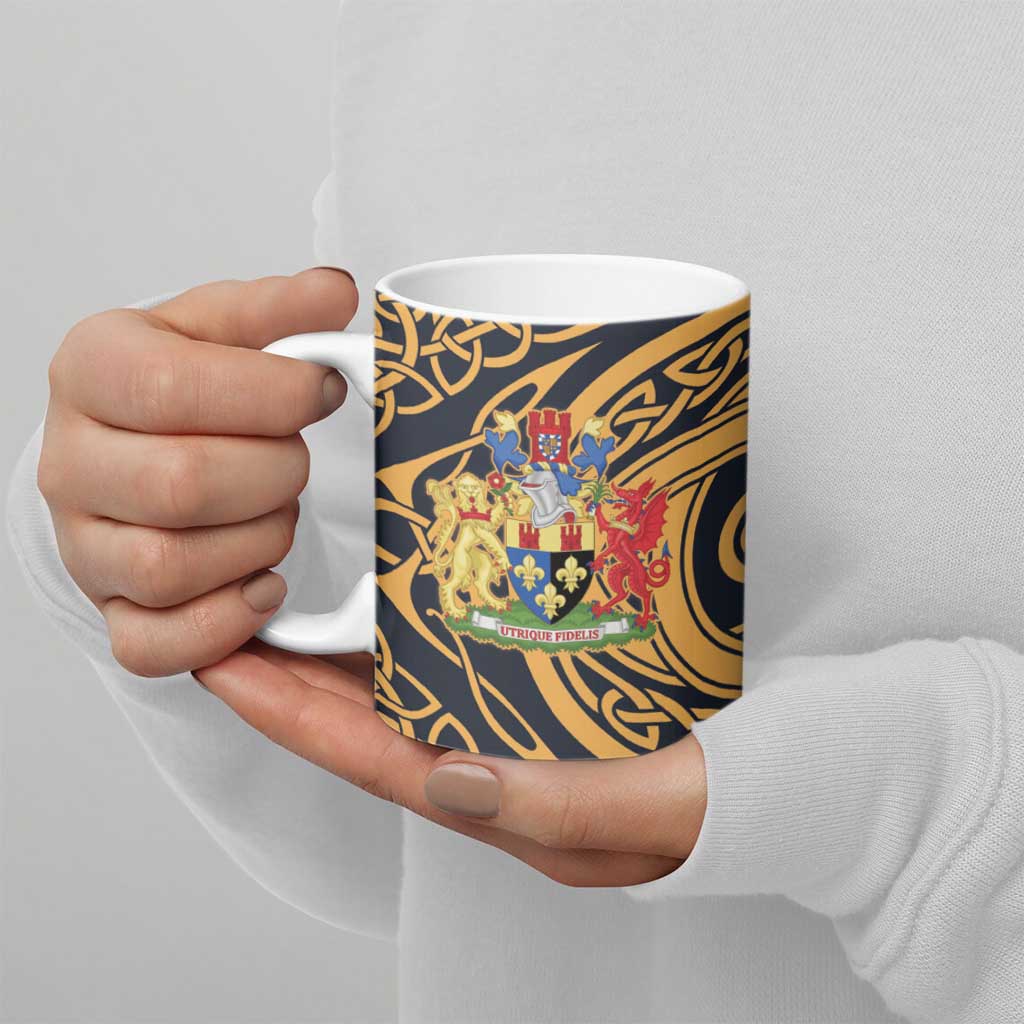 Personalized Monmouthshire Wales Ceramic Mug Coat Of Arms Celtic Style - Wonder Print Shop