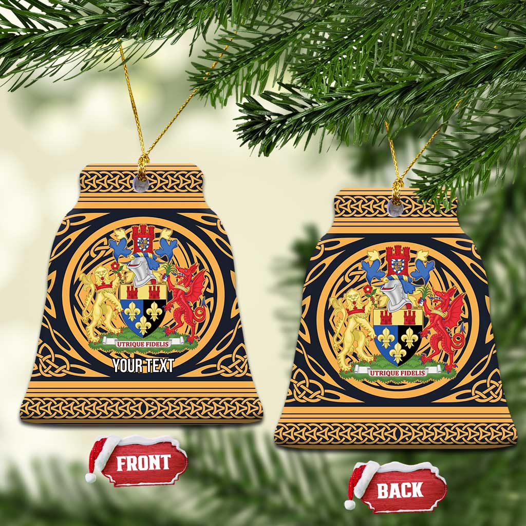 Personalized Monmouthshire Wales Ceramic Ornament Coat Of Arms Celtic Style - Wonder Print Shop