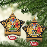 Personalized Monmouthshire Wales Ceramic Ornament Coat Of Arms Celtic Style - Wonder Print Shop