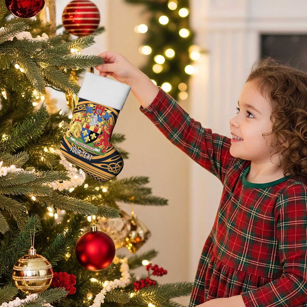 Personalized Monmouthshire Wales Christmas Stocking Coat Of Arms Celtic Style - Wonder Print Shop