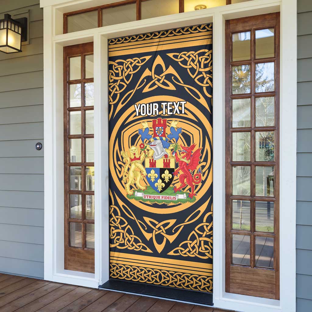 Personalized Monmouthshire Wales Door Cover Coat Of Arms Celtic Style - Wonder Print Shop
