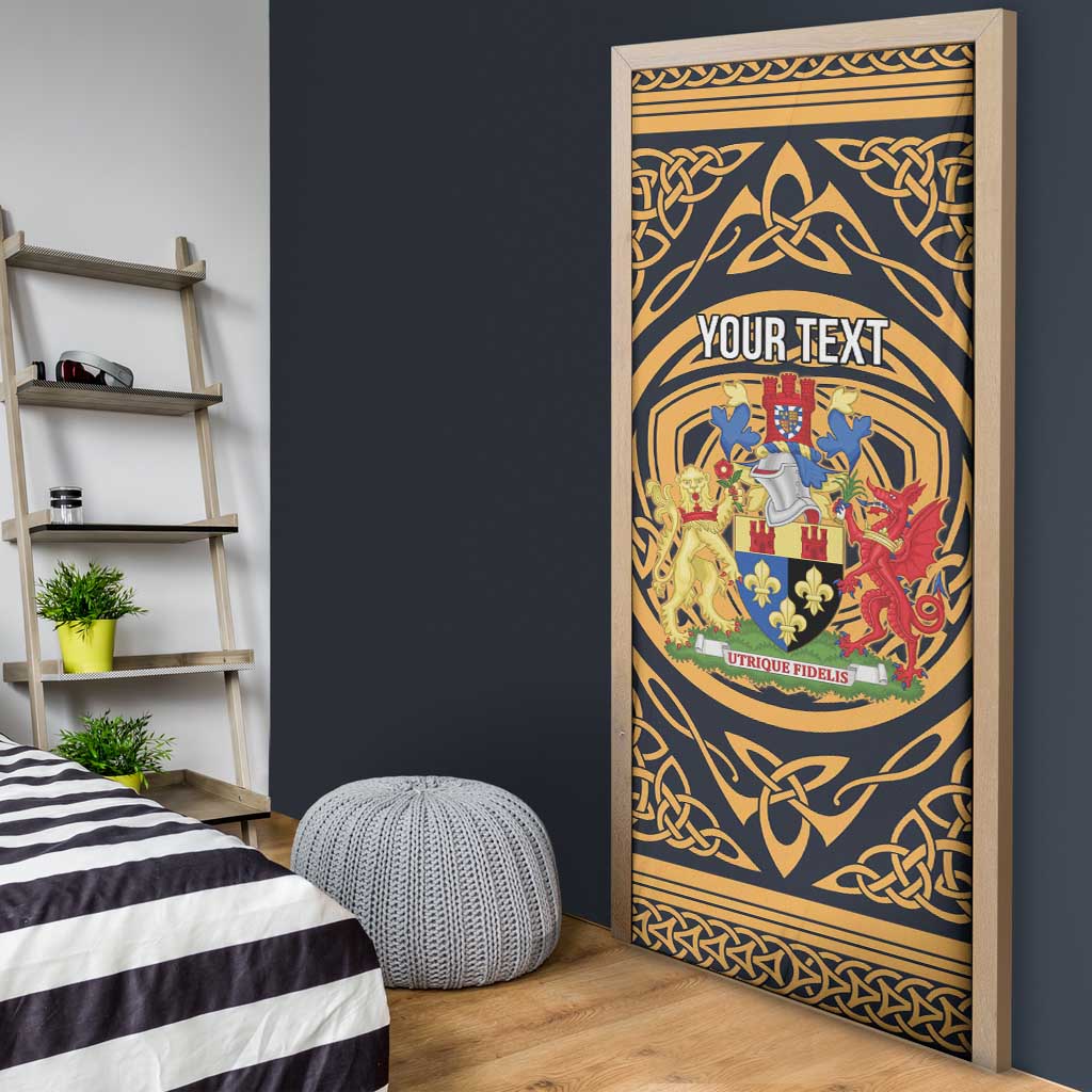 Personalized Monmouthshire Wales Door Cover Coat Of Arms Celtic Style - Wonder Print Shop