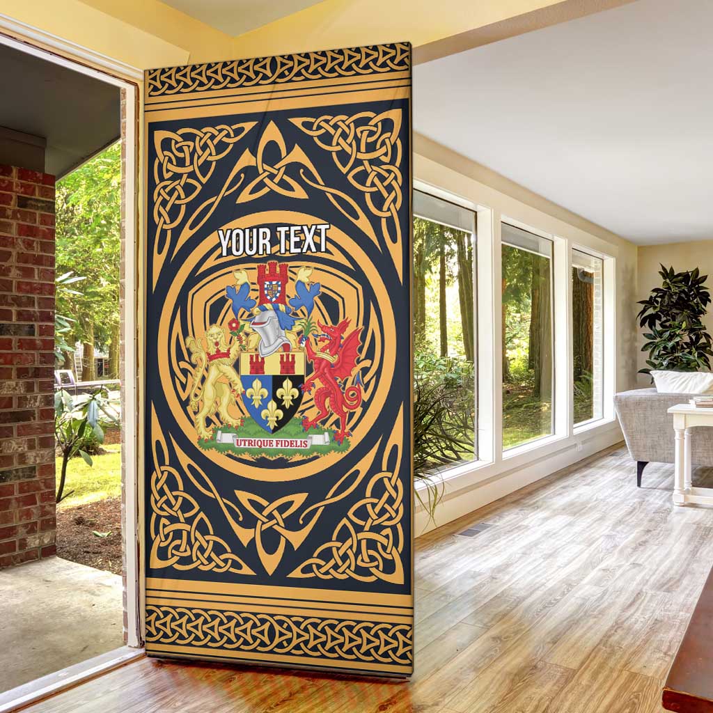 Personalized Monmouthshire Wales Door Cover Coat Of Arms Celtic Style - Wonder Print Shop