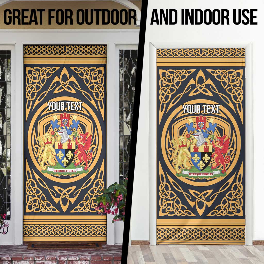 Personalized Monmouthshire Wales Door Cover Coat Of Arms Celtic Style - Wonder Print Shop