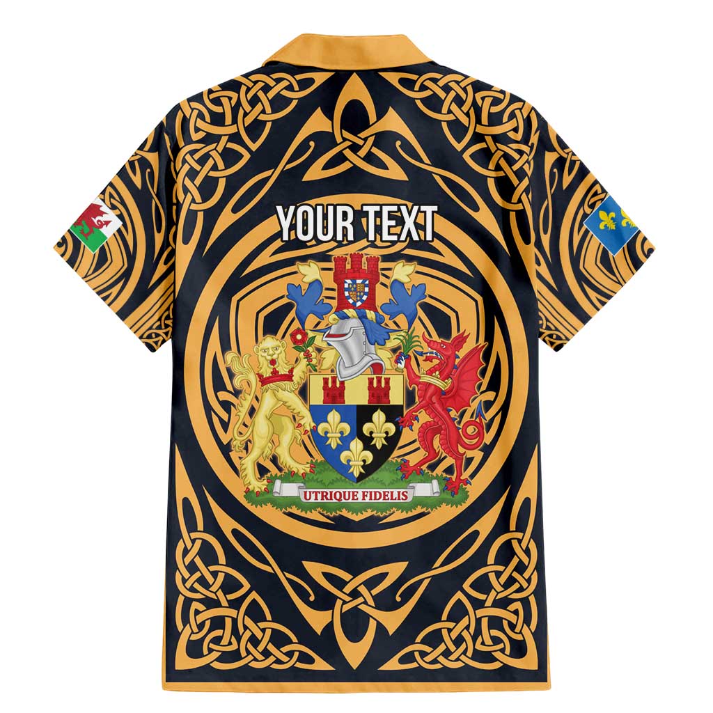 Personalized Monmouthshire Wales Family Matching Mermaid Dress and Hawaiian Shirt Coat Of Arms Celtic Style - Wonder Print Shop