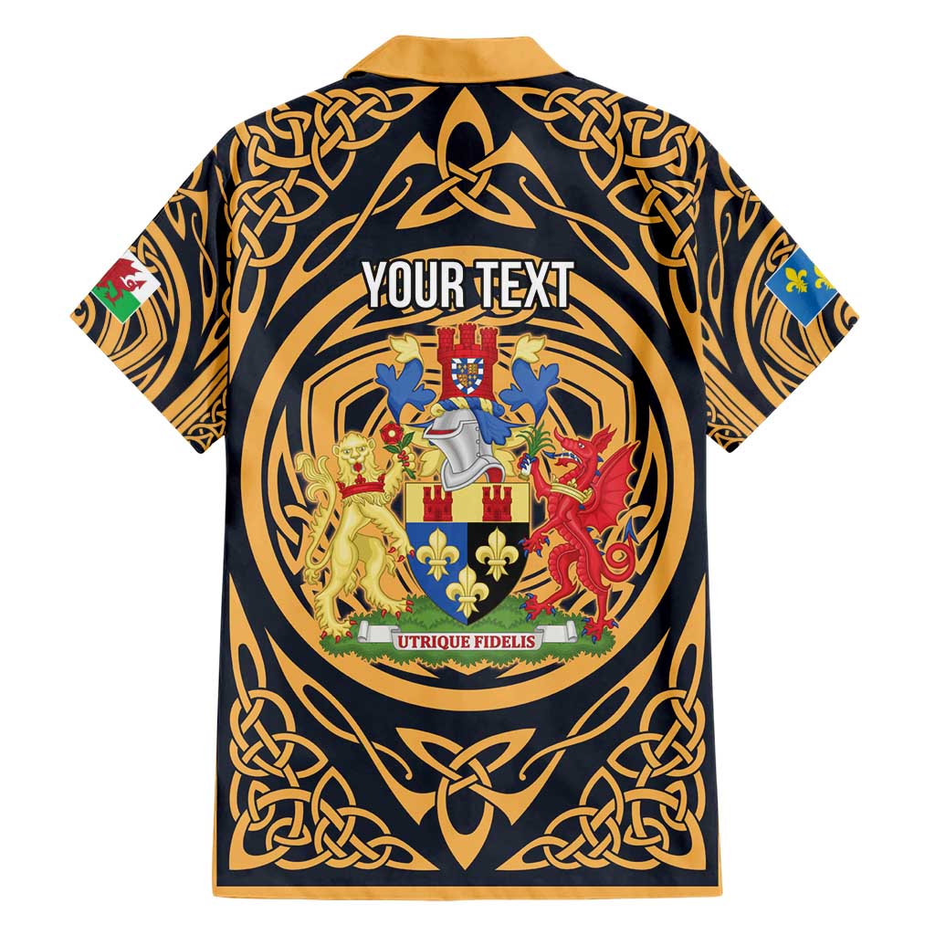 Personalized Monmouthshire Wales Family Matching Short Sleeve Bodycon Dress and Hawaiian Shirt Coat Of Arms Celtic Style - Wonder Print Shop