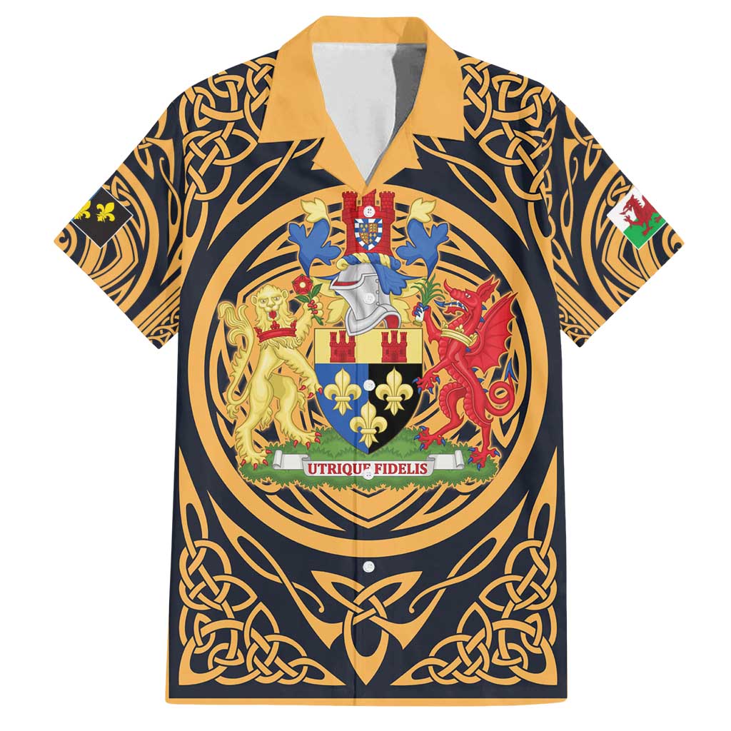 Personalized Monmouthshire Wales Family Matching Summer Maxi Dress and Hawaiian Shirt Coat Of Arms Celtic Style - Wonder Print Shop