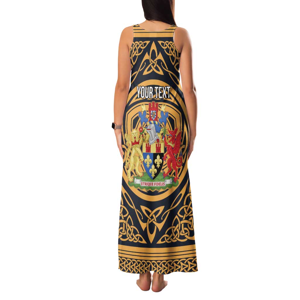 Personalized Monmouthshire Wales Family Matching Tank Maxi Dress and Hawaiian Shirt Coat Of Arms Celtic Style - Wonder Print Shop