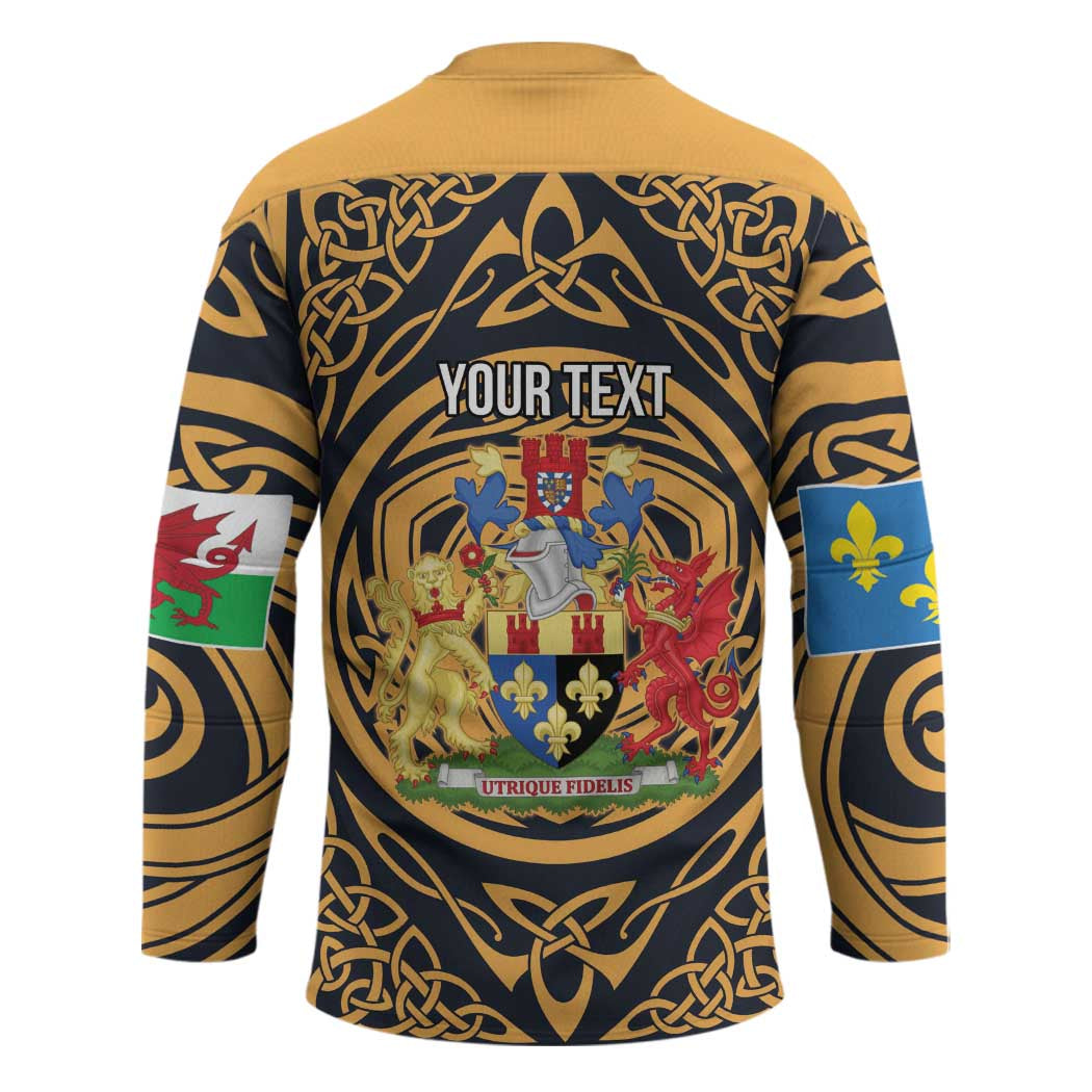 Personalized Monmouthshire Wales Hockey Jersey Coat Of Arms Celtic Style - Wonder Print Shop