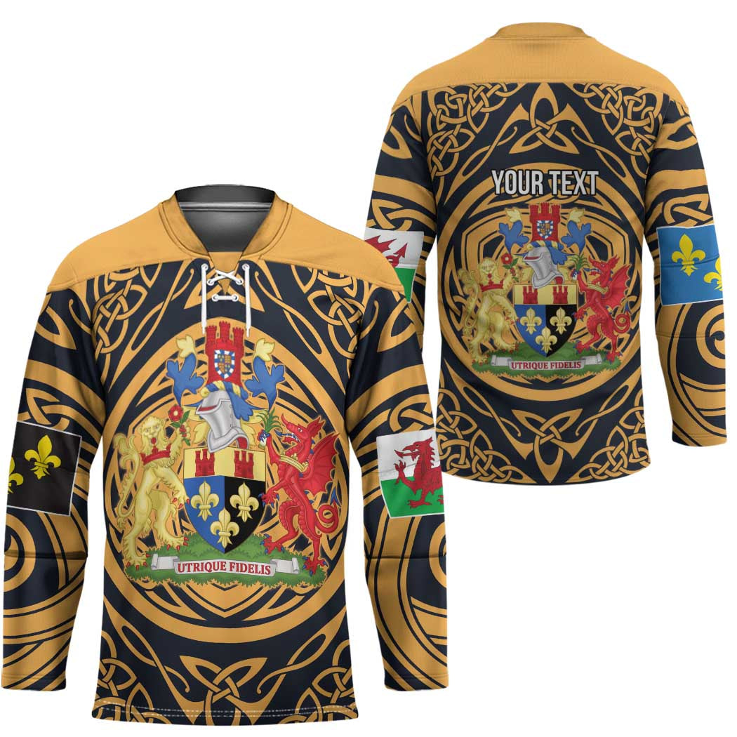 Personalized Monmouthshire Wales Hockey Jersey Coat Of Arms Celtic Style - Wonder Print Shop