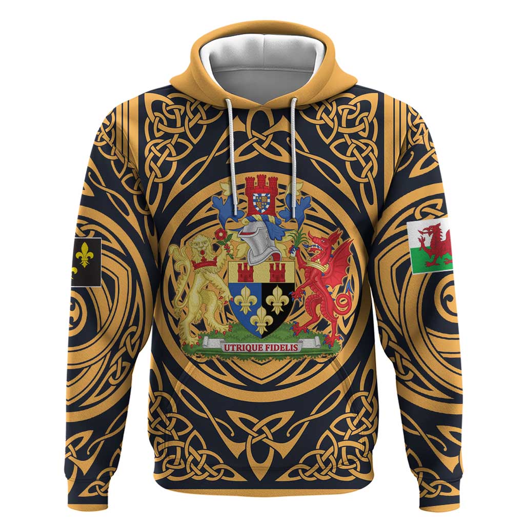 Personalized Monmouthshire Wales Hoodie Coat Of Arms Celtic Style - Wonder Print Shop
