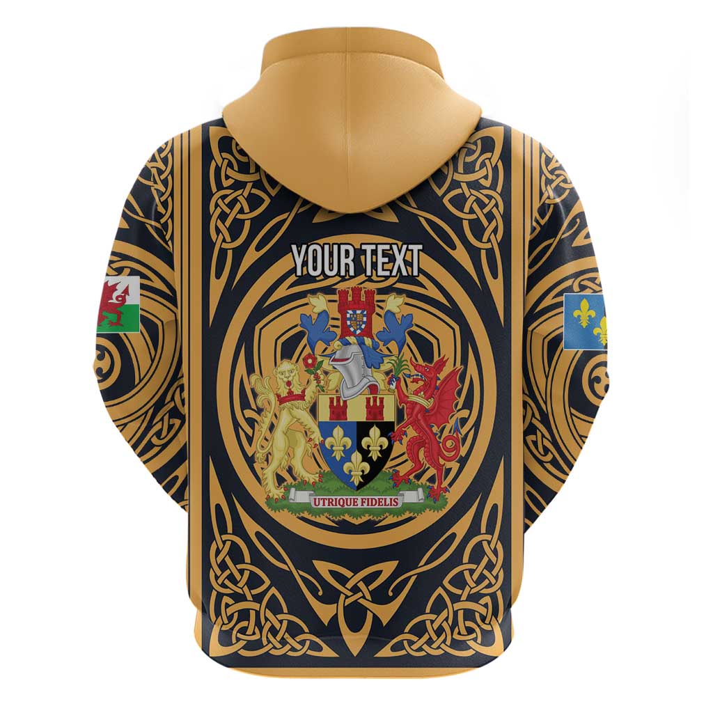 Personalized Monmouthshire Wales Hoodie Coat Of Arms Celtic Style - Wonder Print Shop