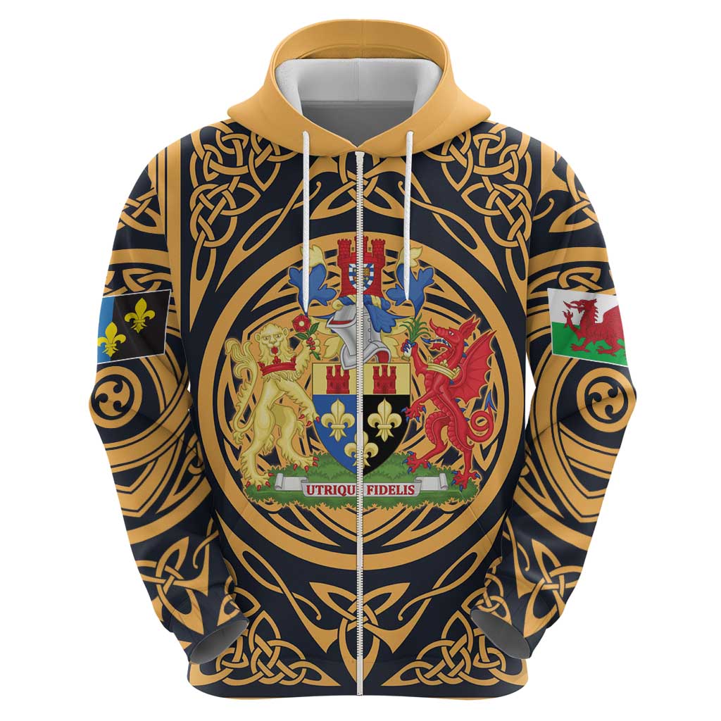Personalized Monmouthshire Wales Hoodie Coat Of Arms Celtic Style - Wonder Print Shop